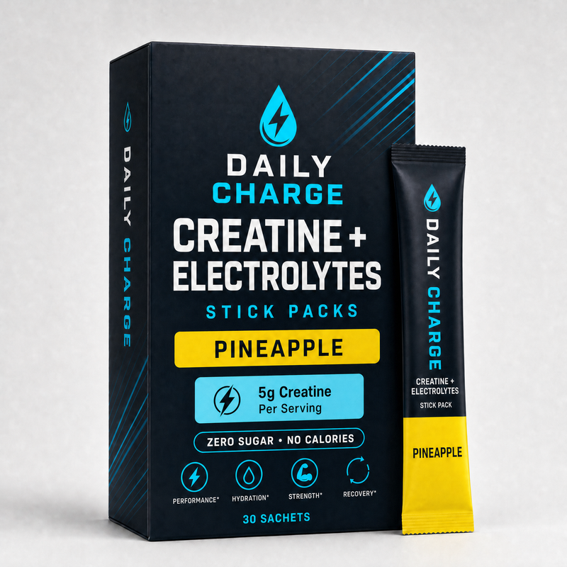Daily Charge Pineapple Creatine + Electrolytes Stick Packs